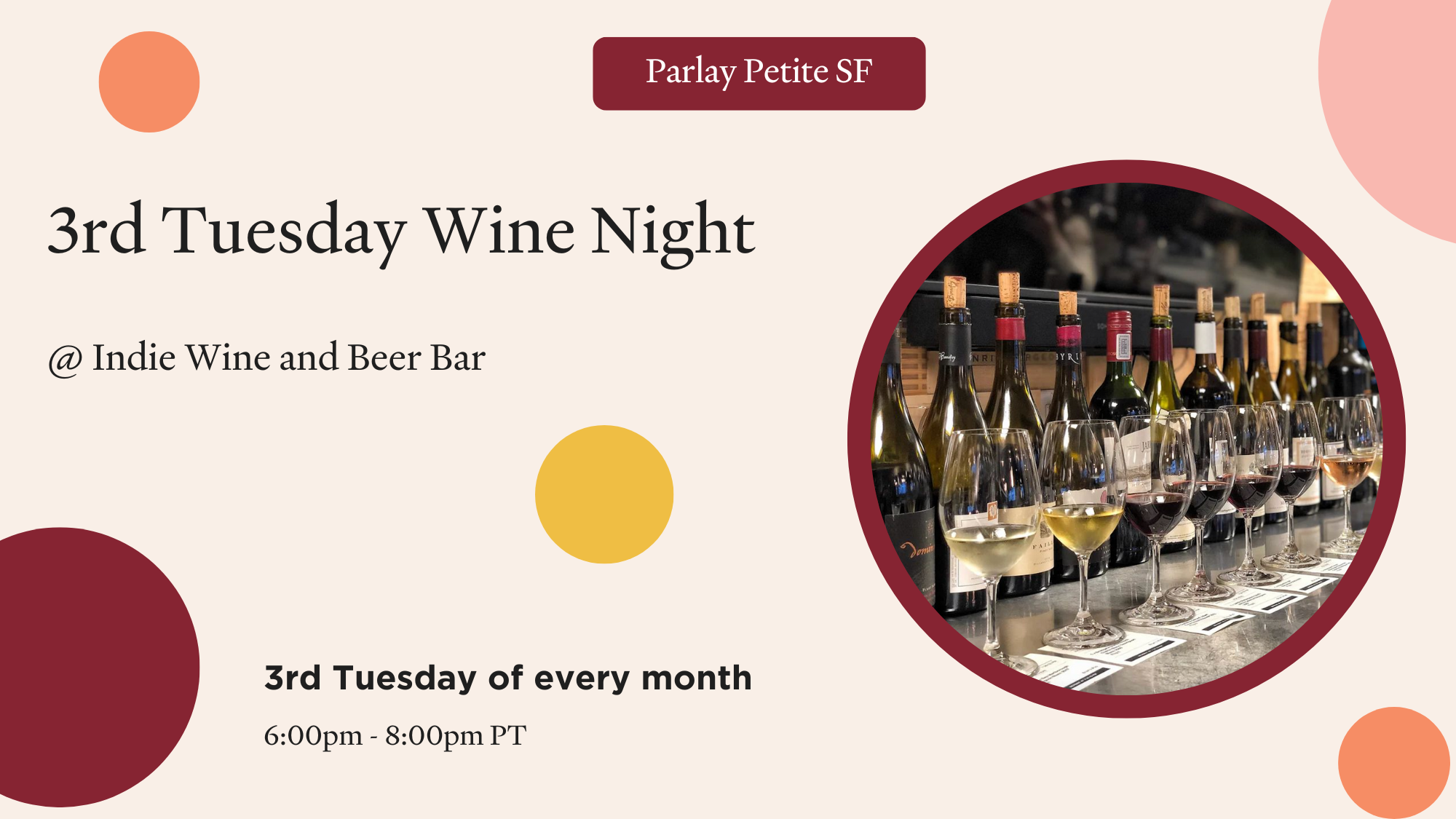 SF Petite: 3rd Tuesday Wine Night